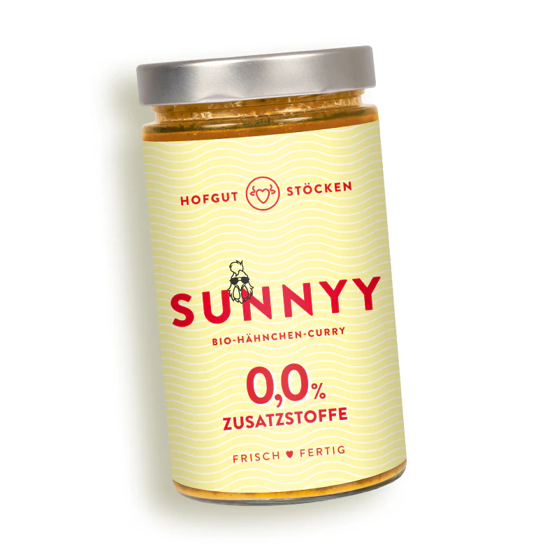 SUNNYY – Bio-Hähnchen-Curry: 0,0 % Zusatzstoffe, in 3 Minuten serviert